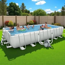 Каркасный бассейн Intex 26366, 732 х 366 х 132 см., песочный с хлоргенеротором